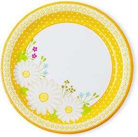 img 3 attached to 🌸 24-Piece Royal Magnolia Floral Party Supplies: Daisy Paper Plates (7 and 9 Inch), Paper Napkins, and Party Cups - Disposable Flower Theme Dinnerware Set for Birthday, Baby Shower, Bachelorette Party