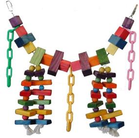 img 1 attached to Discover the Fun and Colorful Super Bird Creations 29x13-Inch Rainbow Bridge Bird Toy, X-Large!