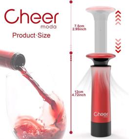 img 3 attached to 🍷 Cheer Moda Wine Stopper - Wine Saver Set with Air Pump, Vacuum Bottle Sealer and 2 Reusable Stoppers - Red