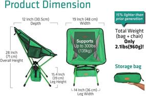 img 1 attached to 🪑 YIZI GO Portable Camping Chair - Compact Ultralight Folding Backpacking Chairs, Small Collapsible Foldable Packable Lightweight Backpack Chair for Outdoor, Camping, Picnic, Hiking - Inclusive Carrying Bag