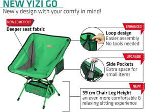 img 2 attached to 🪑 YIZI GO Portable Camping Chair - Compact Ultralight Folding Backpacking Chairs, Small Collapsible Foldable Packable Lightweight Backpack Chair for Outdoor, Camping, Picnic, Hiking - Inclusive Carrying Bag