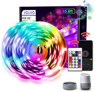 🌈 volivo smart wifi led strip lights, 65.6ft, compatible with alexa and google home, app, remote, voice controlled, music sync, color changing rgb 5050 led lights for bedroom, kitchen, party, tv логотип