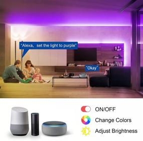 img 2 attached to 🌈 VOLIVO Smart WiFi LED Strip Lights, 65.6ft, Compatible with Alexa and Google Home, App, Remote, Voice Controlled, Music Sync, Color Changing RGB 5050 LED Lights for Bedroom, Kitchen, Party, TV