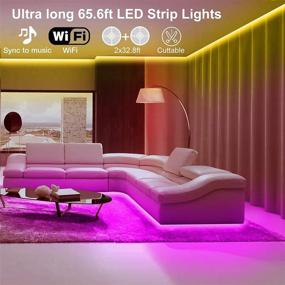 img 3 attached to 🌈 VOLIVO Smart WiFi LED Strip Lights, 65.6ft, Compatible with Alexa and Google Home, App, Remote, Voice Controlled, Music Sync, Color Changing RGB 5050 LED Lights for Bedroom, Kitchen, Party, TV