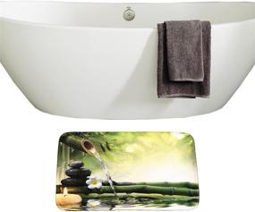 img 1 attached to Enchanting Zen Garden Theme Decor: Japanese Design 16-Piece Bathroom Mat Set with Shower Curtain, Relaxing Bamboos, Candles, Bath Mat, Contour Mat, Toilet Cover, and 12 Hooks (Zen Garden)