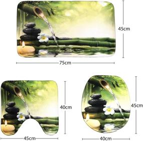 img 2 attached to Enchanting Zen Garden Theme Decor: Japanese Design 16-Piece Bathroom Mat Set with Shower Curtain, Relaxing Bamboos, Candles, Bath Mat, Contour Mat, Toilet Cover, and 12 Hooks (Zen Garden)