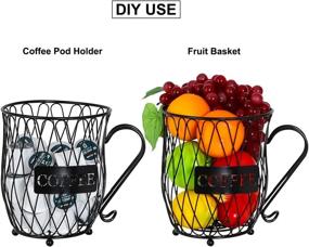 img 2 attached to PAG Metal Wire Coffee Pod Basket and Holder Stand, Black: Organize and Display your Coffee Pods in Style!