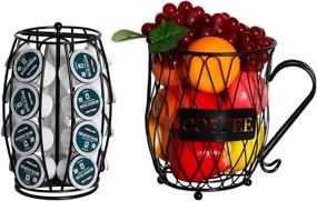 img 4 attached to PAG Metal Wire Coffee Pod Basket and Holder Stand, Black: Organize and Display your Coffee Pods in Style!