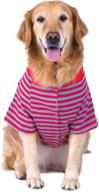 🐶 stylish and comfortable petroom large dog striped t shirt: cute, oversized, and breathable cotton vest for medium to large dogs логотип