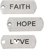 jgfinds faith hope love message tag charms - silver tone, 87 pack - perfect for jewelry making & crafts! logo