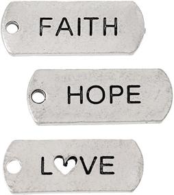 img 3 attached to JGFinds Faith Hope Love Message Tag Charms - Silver Tone, 87 Pack - Perfect for Jewelry Making & Crafts!