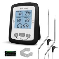 🔥 ultimate dual probe meat thermometer: homleafac digital instant read food thermometer with alarm, calibration, and large backlit screen - ideal for smoker, oven, kitchen, outdoor cooking, and bbq logo