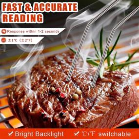 img 3 attached to 🔥 Ultimate Dual Probe Meat Thermometer: HomLeaFac Digital Instant Read Food Thermometer with Alarm, Calibration, and Large Backlit Screen - Ideal for Smoker, Oven, Kitchen, Outdoor Cooking, and BBQ