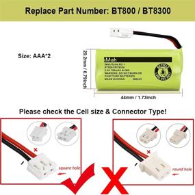 img 3 attached to 🔋 Аккумуляторы для беспроводного телефона iMah BT800 BT8300 2,4V 750mAh - совместимы с AT&T, VTech, Motorola (3 шт.)