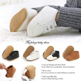 img 1 attached to 👶 Mary Jane Flats Dress Shoes for Infant Baby Girls - Soft Rubber Sole Walking Shoes for Toddler Crib, Anti-Slip First Walker Shoes