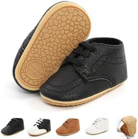 img 4 attached to 👶 Mary Jane Flats Dress Shoes for Infant Baby Girls - Soft Rubber Sole Walking Shoes for Toddler Crib, Anti-Slip First Walker Shoes