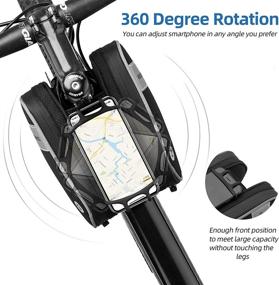 img 2 attached to 🚴 Waterproof Bike Front Frame Bag with Handlebar Phone Mount - ROCKBROS Cycling Accessories for Smartphones Up to 6.7'' with 360° Rotation Holder