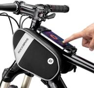 🚴 waterproof bike front frame bag with handlebar phone mount - rockbros cycling accessories for smartphones up to 6.7'' with 360° rotation holder logo