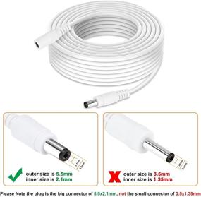 img 3 attached to 🔌 33ft Power Extension Cable for 12V DC Adapter Cord, Compatible with CCTV Security Camera IP Camera Standalone DVR - WildHD, DC5.5mm Plug (White)