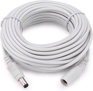 🔌 33ft power extension cable for 12v dc adapter cord, compatible with cctv security camera ip camera standalone dvr - wildhd, dc5.5mm plug (white) logo