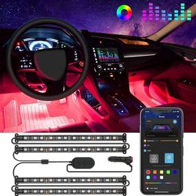 img 4 attached to 🚗 Govee Interior Lights for Car: App-Controlled Smart Car Lights with DIY and Music Mode, Waterproof RGB LED 2-Lines Design, Under Dash Car LED Lights with Car Charger, DC 12V