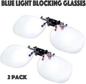 img 2 attached to 😎 Enhance Your Vision with the Fresh Blue Light Filter Clip-on Computer Reading Glasses on Prescription Sunglasses Eyeglass (2-Piece Set)