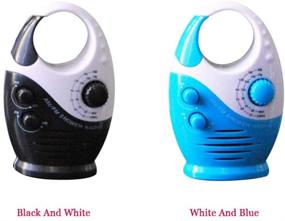 img 2 attached to 🔊 AM FM Portable Waterproof Speaker with Top Handle Insert Card Music, Mini Battery Powered Shower Radio for Bathroom, Adjustable Volume Button