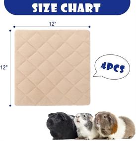 img 3 attached to 🐹 BINGPET Fleece Liner for Guinea Pig Cage: Super Absorbent Bedding, Waterproof & Anti-Slip Pee Pads – 4 Pack, 12"x12" – Small Animal Care