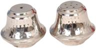 copper salt and pepper shakers - stainless finish canisters - elegant design - set of 2 (hammered copper) logo