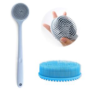 img 4 attached to Koccido Silicone Exfoliating Body Scrubber, Bath Body Brush Back Scrubber for Men & Women, Set of 2 (Blue)