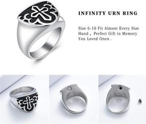 img 1 attached to 🔥 shajwo Cremation Urn Ring Jewelry: Engraved Cross Memorial Ashes Holder Ring, Stainless Steel Celtic Knot Design, Size 6-10
