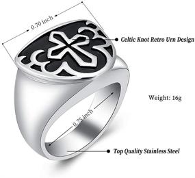img 3 attached to 🔥 shajwo Cremation Urn Ring Jewelry: Engraved Cross Memorial Ashes Holder Ring, Stainless Steel Celtic Knot Design, Size 6-10