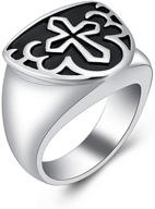 🔥 shajwo cremation urn ring jewelry: engraved cross memorial ashes holder ring, stainless steel celtic knot design, size 6-10 logo