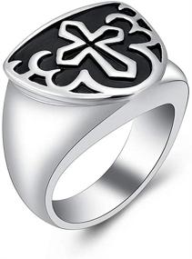 img 4 attached to 🔥 shajwo Cremation Urn Ring Jewelry: Engraved Cross Memorial Ashes Holder Ring, Stainless Steel Celtic Knot Design, Size 6-10
