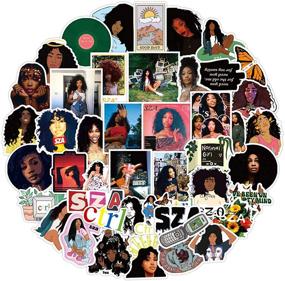 img 3 attached to 🎵 SZA Ctrl Vinyl Stickers (50pcs) - Singer Laptop Stickers for Water Bottle, Phone, Luggage, Skateboard, Bike, Guitar, Bumper - Cool Waterproof Decals