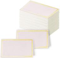 🎉 toncoo 100pcs premium place cards with gold foil border | wedding escort cards, name cards, seating cards | 2"x 3.5" | ideal for wedding, table, dinner parties logo