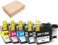 joyprinting lc-3011 ink cartridges: high-quality compatible brother lc3011 3011 for mfc-j491dw mfc-j497dw mfc-j690dw mfc-j895dw printer, 5-pack (2 black, 1 cyan, 1 magenta, 1 yellow) logo