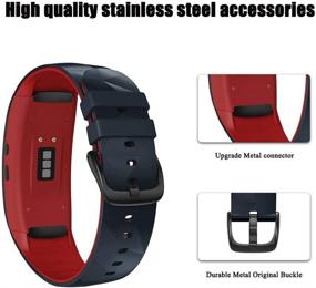 img 1 attached to 📱 NotoCity Silicone Replacement Band for Samsung Gear Fit2 Pro - Slate-Red, Large