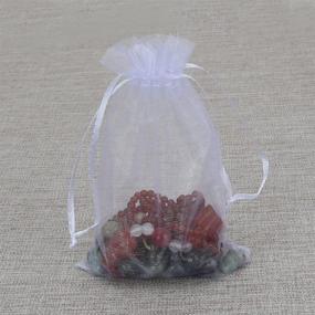 img 1 attached to 🎁 HRX Package White Organza Bags, 4 x 6 inches - Set of 100 | Christmas Wedding Favors Gift Drawstring Bags | Jewelry Pouches | Candy Mesh Pouches