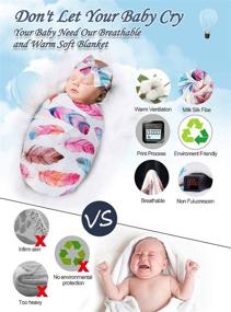 img 3 attached to 👶 Плед для новорожденных Feather-XL с ободком - невероятно мягкий унисекс пеленальный плед для малышей - идеальные подарки для мальчиков и девочек