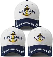 ⚓️ skipper boating baseball caps - captain hat & first mate set, matching nautical marine sailor navy hats logo