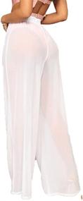 img 2 attached to 👙 Stylish and Comfortable RUEWEY Swimsuit Elastic Palazzo Trousers: Perfect Women's Clothing for Poolside and Beyond