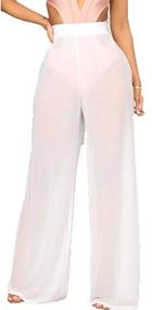 img 3 attached to 👙 Stylish and Comfortable RUEWEY Swimsuit Elastic Palazzo Trousers: Perfect Women's Clothing for Poolside and Beyond