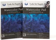 🎨 leda art supply cold pressed watercolor pad 2 pack - 48 pages, 300gsm - italian art paper, a4 size (8.25 x 11.5 inches), slightly textured for classic techniques logo