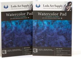 img 4 attached to 🎨 Leda Art Supply Cold Pressed Watercolor Pad 2 Pack - 48 Pages, 300gsm - Italian Art Paper, A4 Size (8.25 x 11.5 inches), Slightly Textured for Classic Techniques