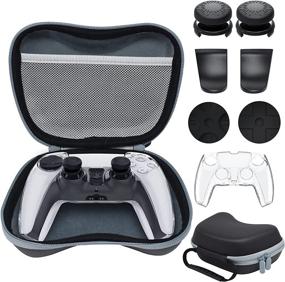 img 4 attached to 🎮 PS5 Wireless Controller Carrying Case with Protective Cover - YUANHOT Accessories Kit Including Travel Case, Hard Shell, Thumb Stick Caps, and Trigger Extensions