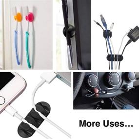 img 2 attached to 🔌 OHill Cable Clips - 24 Pack Black Adhesive Cord Holders for Effective Cable Management - Home, Office, Car, Desk & Nightstand Organizer