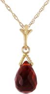 💎 14k solid gold necklace with natural briolette garnet pendant - galaxy gold gg, 2.5 carat logo