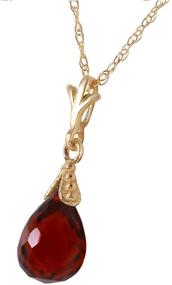 img 3 attached to 💎 14k Solid Gold Necklace with Natural Briolette Garnet Pendant - Galaxy Gold GG, 2.5 Carat