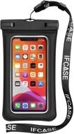 📱 waterproof phone case: ifcase universal dry bag pouch for iphone 12 pro max, samsung galaxy s21, and more (black) logo